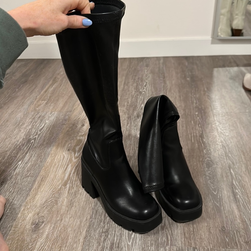Madden Theresa Knee High Tall Shaft Boot with Lug Sole
